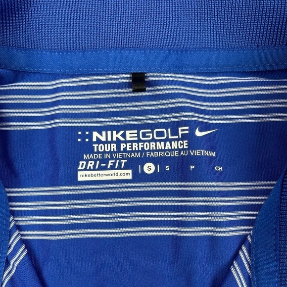 Nike Golf Tour Performance Polo Womens Small Blue Striped Griffen Gate Golf Club - Picture 2 of 8